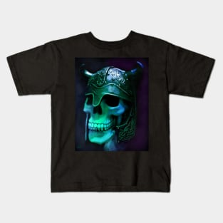 Skull in helmet Kids T-Shirt